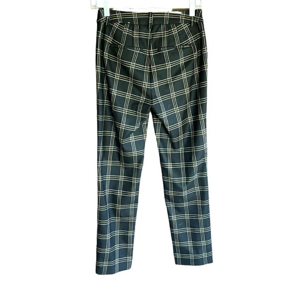 White House Black Market Black/White/Yellow Plaid The Slim Ankle Pants, Size 00 - Picture 2 of 12